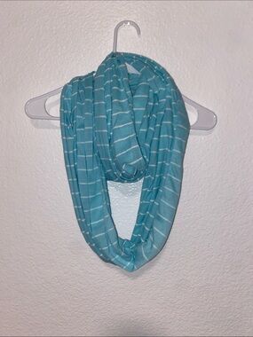 Striped Infinity Scarf - Teal